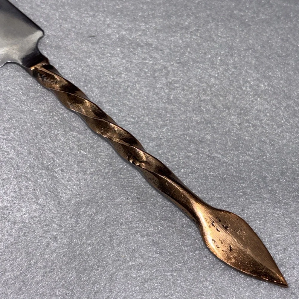 Forged Cheese Board Serving‎ Utensil Set 4pc Stainless Steel Twisted Handles EUC
